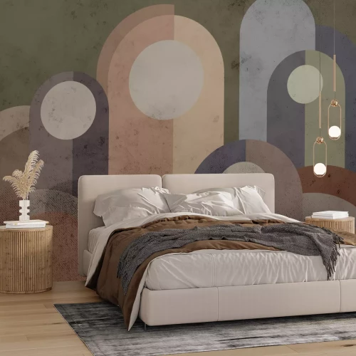 Papier peint  Motif géométrique avec texture béton