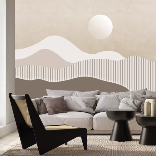 Papier peint  Paysage avec montagnes en style minimaliste