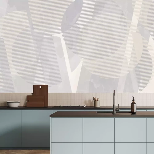 Papier peint  Formes géométriques motifs minimalistes beige gris