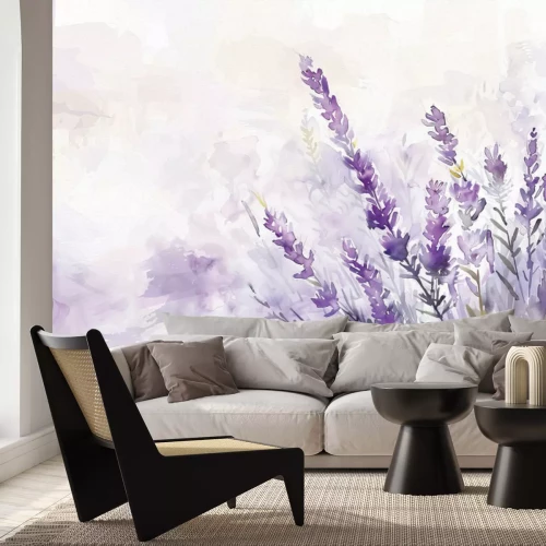 Papier peint  Lavande peinte à l'aquarelle