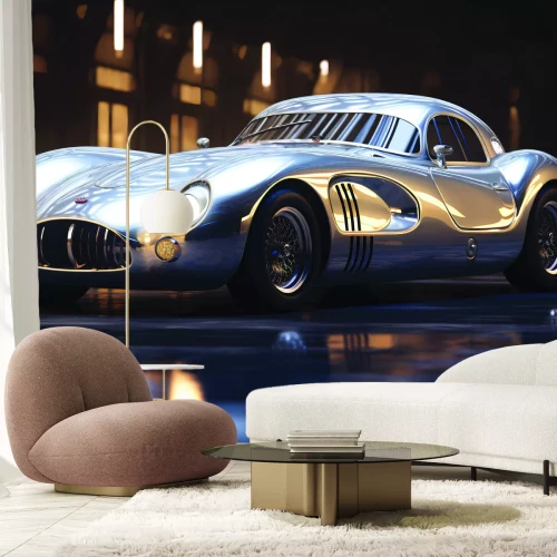 Papier peint  Véhicule ancien sous les projecteurs