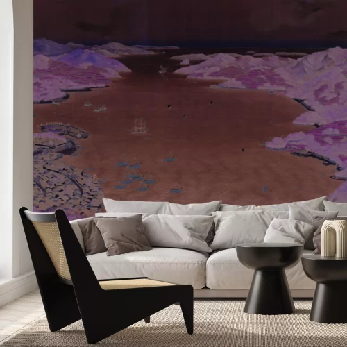 Papier peint  Perle côtière avec vue sur les montagnes et la mer bleue