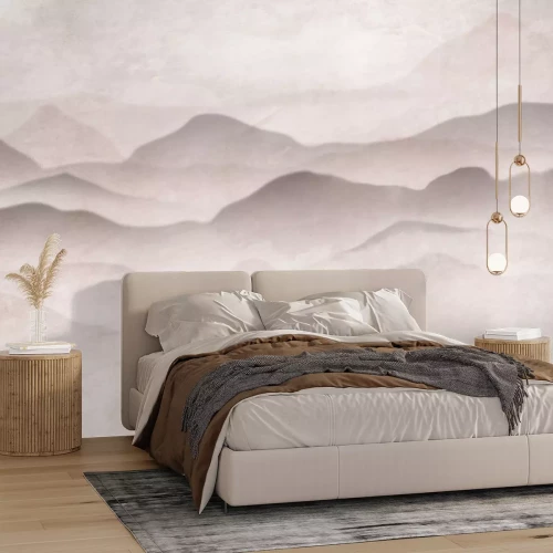 Papier peint  Paysage montagneux minimaliste en beige