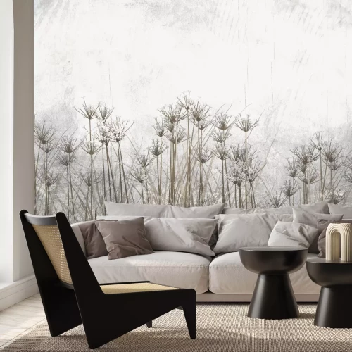 Papier peint  Fleurs Sauvages et Plantes dans un Style Loft Industriel