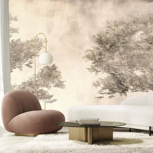 Papier peint  Arbres Feuillus Nature dans un Style Vintage