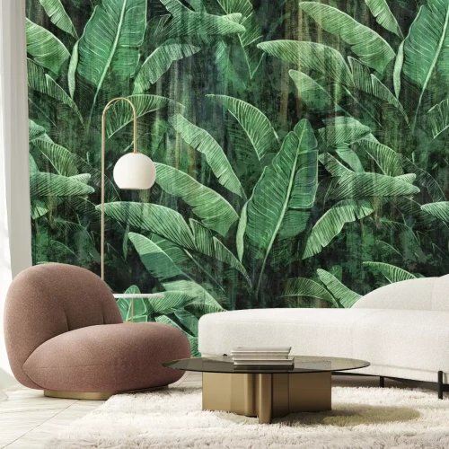 Papier peint  Feuilles tropicales vintage