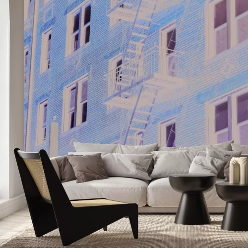 Papier peint  Vieille maison de rapport avec escaliers extérieurs