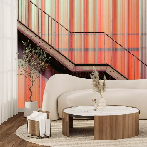 Papier peint  Escaliers en métal sur le fond du bâtiment