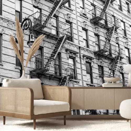 Papier peint  Immeuble de style vintage avec escaliers