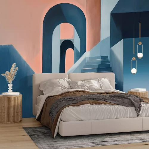 Papier peint  Escaliers dans une composition architecturale géométrique