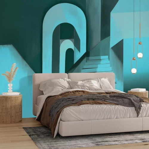 Papier peint  Design d'escalier moderne aux formes distinctes