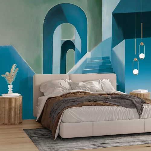 Papier peint  Formes géométriques avec escaliers