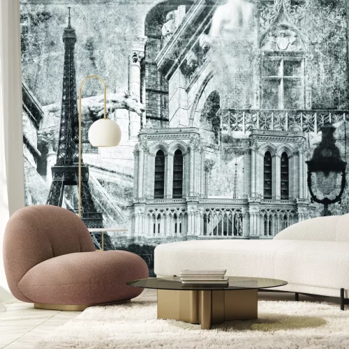 Papier peint  Représentation monochromatique de Paris
