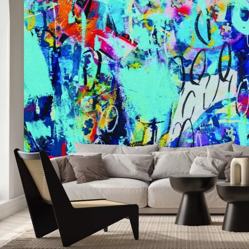 Papier peint  Art de rue abstrait sur le mur