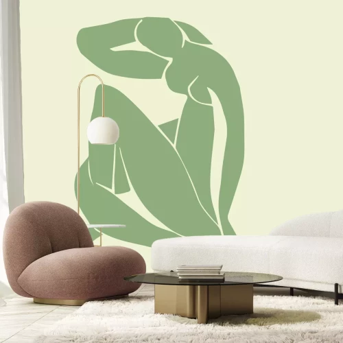 Papier peint  Imitation du corps d'une femme sur fond clair