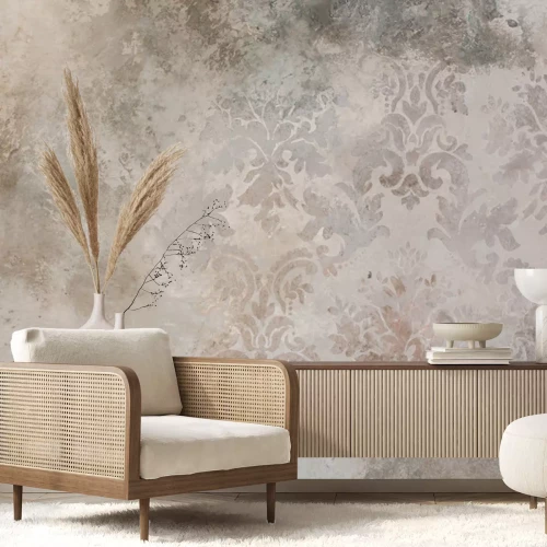 Papier peint  Ornement de style provençal sur béton