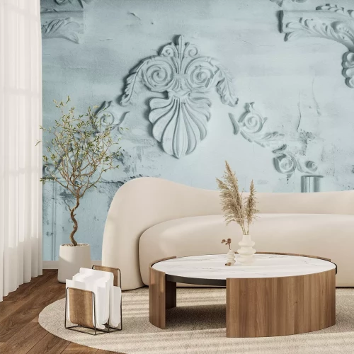 Papier peint  Stuc sur béton gris fissuré