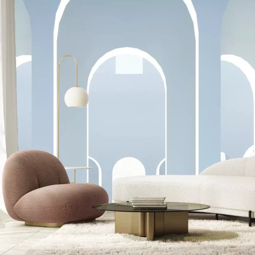 Papier peint  Arches abstraites en nuances de gris