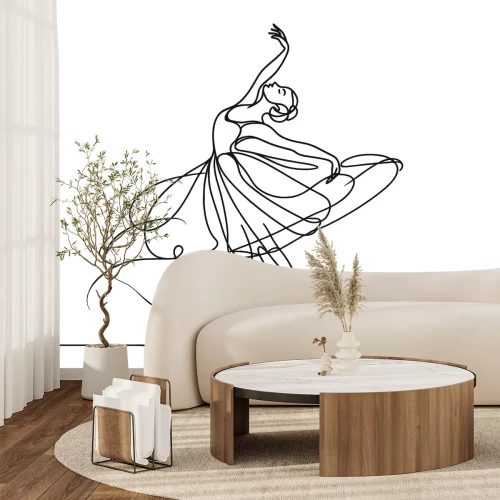 Papier peint  Croquis au trait d'une ballerine dansante