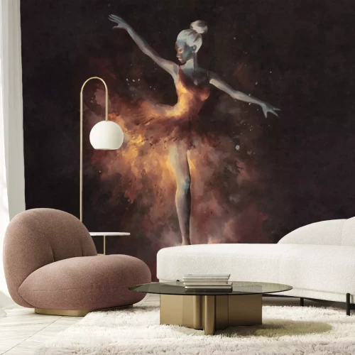 Papier peint  Aquarelle d'une ballerine sur fond béton