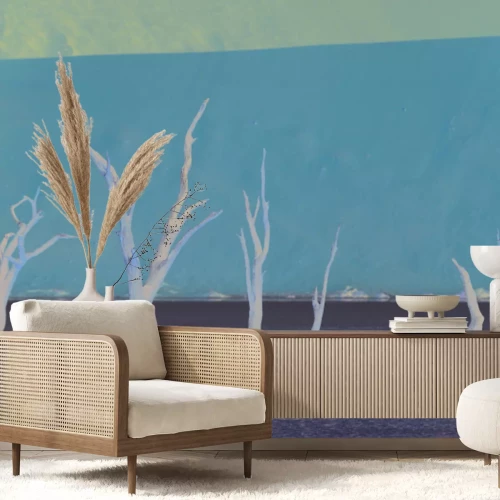 Papier peint  Arbres secs dans un désert sablonneux