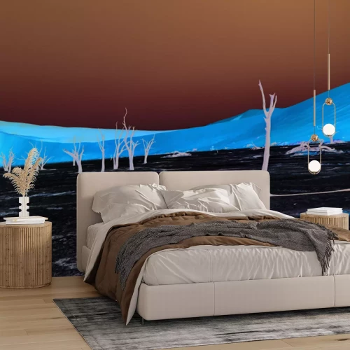 Papier peint  Arbres secs dans un désert sablonneux