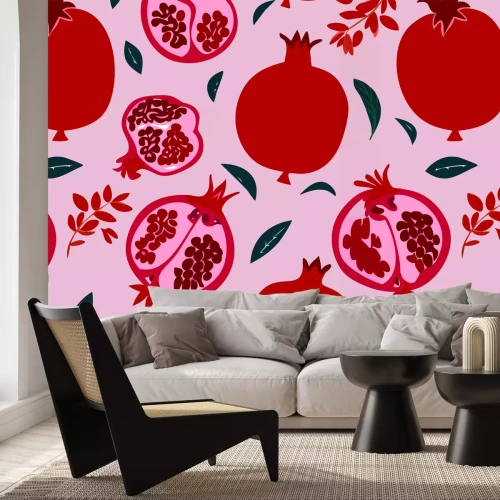 Papier peint  Fruits rouges d'une grenade juteuse