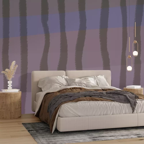 Papier peint  Rayures ondulées sur fond sombre