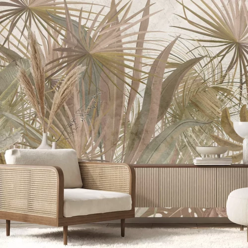 Papier peint  Jungle pleine de feuilles tropicales