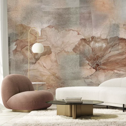 Papier peint  Fleurs délicates sur un fond texturé