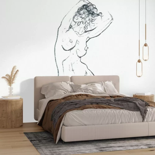 Papier peint  Contour minimaliste d'une silhouette féminine