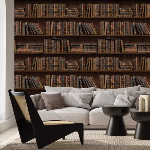 Papier peint  Étagères avec des livres dans la bibliothèque
