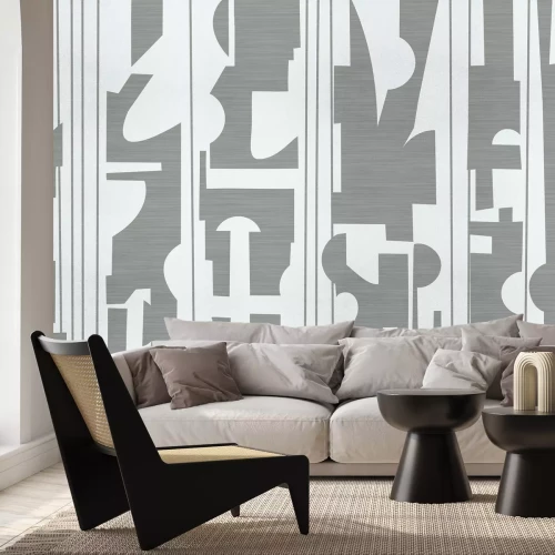 Papier peint  Motif géométrique moderne en nuances de gris