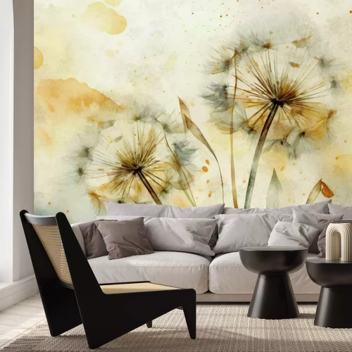 Papier peint  Pissenlits en aquarelle délicate