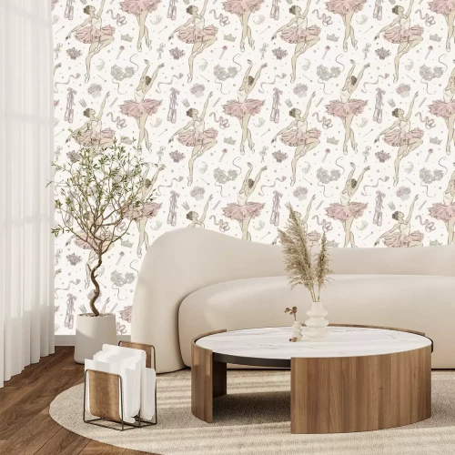 Papier peint  Femmes dansant le ballet en rose