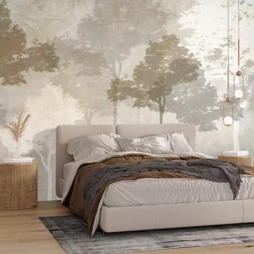 Papier peint  Arbres délicats dans un décor lumineux