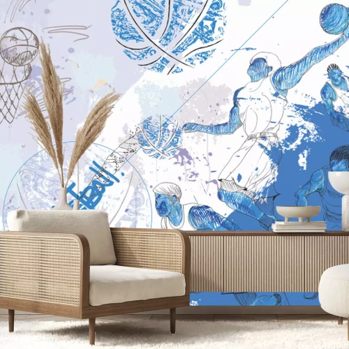 Papier peint  Hommes s'entraînant au basket