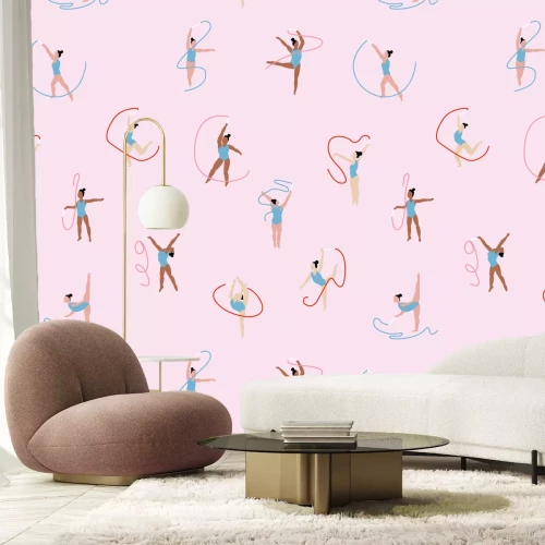 Papier peint  Femmes dansant le ballet avec des rubans