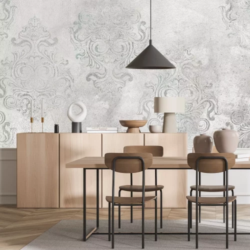 Papier peint  Ornement gris sur béton