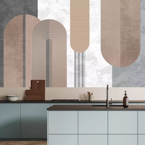 Papier peint  Formes géométriques arcs