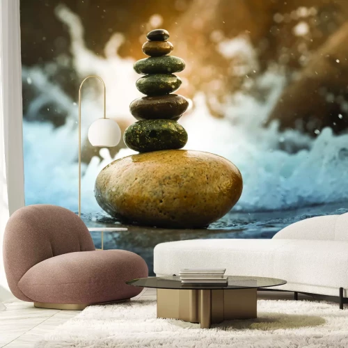 Papier peint  Tour en pierre sur fond d’eau