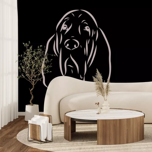 Papier peint  Dessin en noir et blanc d’un chien