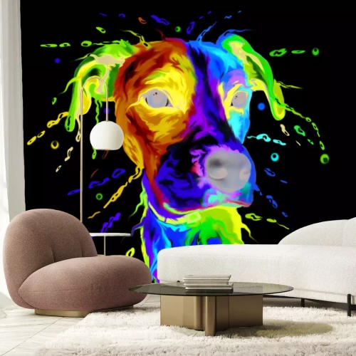 Papier peint  Portrait coloré de chien à l'aquarelle