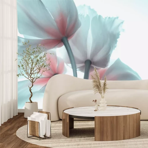 Papier peint  Tulipes 3D pastel