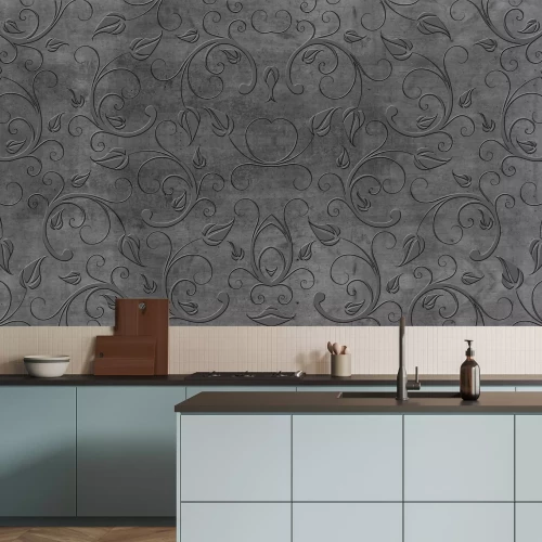 Papier peint  Texture végétale en tons de gris