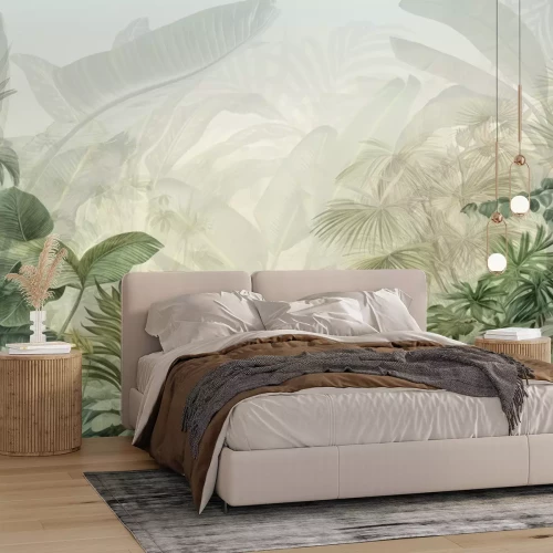 Papier peint  Forêt tropicale dense avec des palmiers