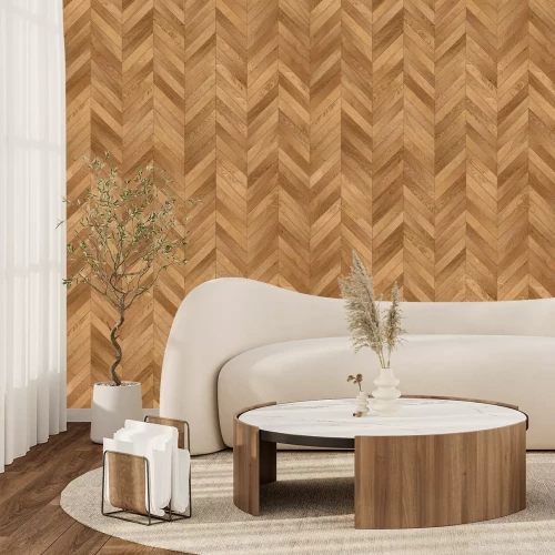 Papier peint  Motif de parquet en bois marron