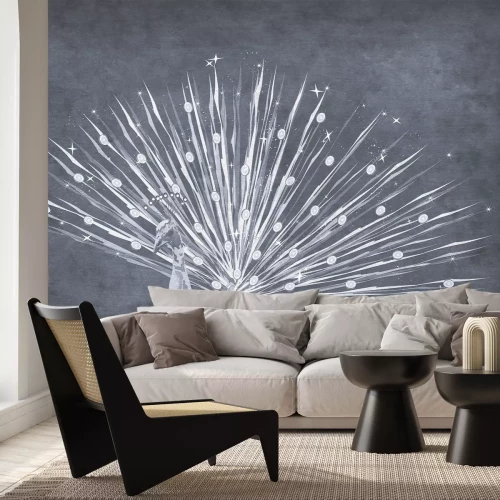 Papier peint  Dessin abstrait d’un paon