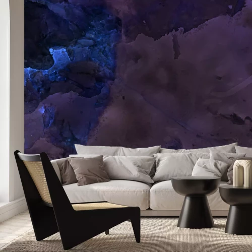 Papier peint  Imitation de pierre grise avec or