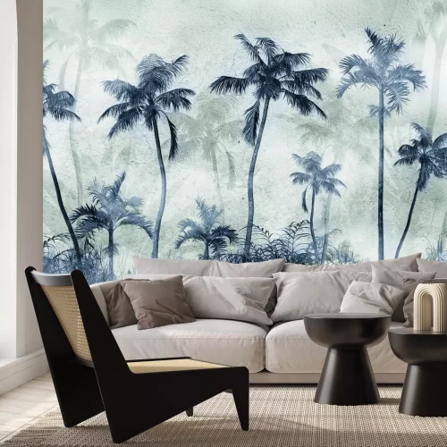 Papier peint  Jungle tropicale sur béton